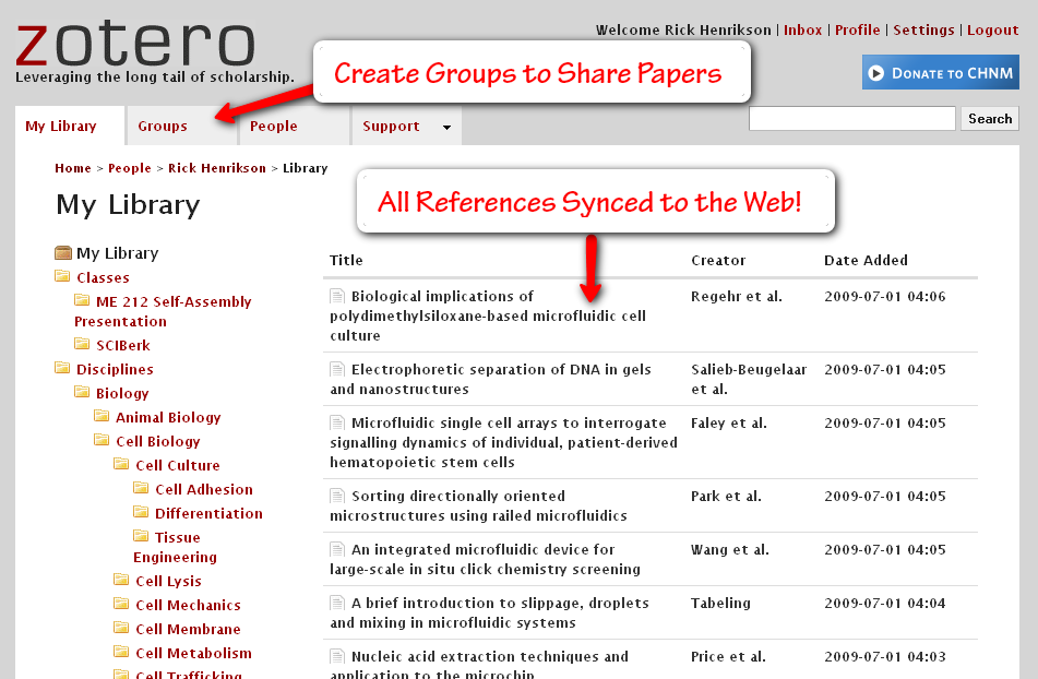 zotero-web-interface